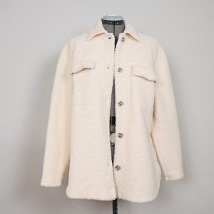 NWT Banana Republic Oversized Ivory Sherpa Shirt Jacket